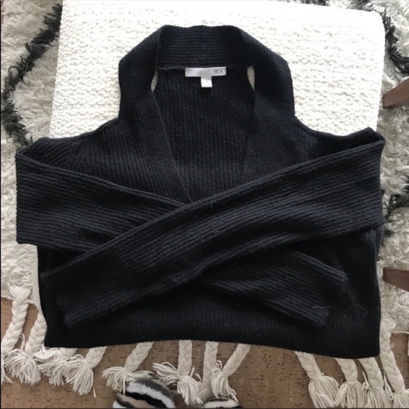 ROI Ribbed Off Shoulder Cashmere Sweater - Picture 3 of 4